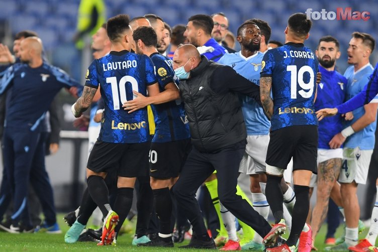 Galatasaray'ın rakibi Lazio ile Inter arasındaki maçta kavga çıktı