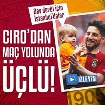 <p>Geçtiğimiz sezonun sonunda Galatasaray'a veda eden Dries Mertens, Trabzonspor derbisini izlemek üzere İstanbul'a geldi. Oğlu Ciro Mertens ile birlikte yolculuk ettiği anları paylaşan Belçikalı oyuncu, Ciro'nun üçlü çektirdiği anları kayda aldı. O paylaşım sosyal medyada kısa süre içerisinde gündem oldu.</p>

<p><strong>İŞTE O GÖRÜNTÜLER</strong></p>

<blockquote class="twitter-tweet">
<p dir="ltr">🦁 Ciro Mertens, Galatasaray'a kavuşuyor. <a href="https://t.co/2KNNG36cCa" rel="nofollow">pic.twitter.com/2KNNG36cCa</a></p>
&mdash; Fotomaç (@fotomac) <a href="https://twitter.com/fotomac/status/1984645925797503118?ref_src=twsrc%5Etfw" rel="nofollow">November 1, 2025</a></blockquote>
<script async="" src="https://platform.twitter.com/widgets.js" charset="utf-8"></script>