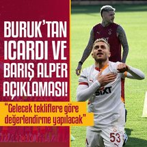 <p>Galatasaray'ın Avusturya kampında basın mensuplarına açıklamalarda bulunan teknik direktör Okan Buruk, Mauro Icardi ve Barış Alper Yılmaz hakkında konuştu. İşte o sözler...</p>

<p><strong>BURUK'TAN ICARDI AÇIKLAMASI</strong></p>

<p>Icardi yavaş yavaş toplu çalışmalara başladı. Joker olarak antrenmanlarda kullanıyoruz. İstekli ve motive. Takım kaptanı olması, yaklaşımı, pozitif tavırları takımımızı da olumlu yönde etkiliyor. Antrenman kalitesi, toplu yaptığı antrenmanlar, kalitesini de net şekilde gösterdi. İyi gidiyor. Biraz tabii ki bir süre lazım. Onu hazırlamak gerekiyor. Hazırlıkları en iyi şekilde yapıyoruz. İlk antrenmanlarda, toplu oyunlarda iyi döndü. Fiziksel olarak geliştirmemiz gerekiyor.</p>

<p><strong>BARIŞ ALPER AYRILACAK MI?</strong></p>

<p>Hiç isim vermedik. Tüm oyunculardan memnunuz. Gelecek tekliflere göre değerlendirme yapılacak. Elimizdeki kadro güçlü. Yabancı sayısı önemli olacak. Gelecek tekliflere göre değerlendirme yapacağız. Barış Alper ile ilgili de bize ulaşan bir teklif yok. Kendisinden de çok memnunuz.</p>