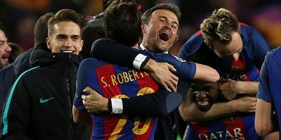 Barcelona tarihi galibiyeti kutluyor