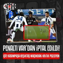 <!--StartFragment -->
<p>Trendyol Süper Lig'in 10. haftasında Kasımpaşa ile Beşiktaş karşı karşıya geldi.</p>
<p>Ev sahibi Kasımpaşa 35. dakikada penaltı kazandı.</p>
<p>VAR'ın uyarısıyla pozisyonu izleyen hakem penaltı kararını iptal etti.</p>
<p><strong>İŞTE O POZİSYON</strong></p>
<p><img alt="" data-pimg="https://iaftm.tmgrup.com.tr/a6100a/0/0/0/0/0/0?u=https://iftm.tmgrup.com.tr/2025/10/26/besiktas-kasimpasa-macinda-penalti-vardan-dondu-1761500534407.jpeg&mw=1366" src="https://iaftm.tmgrup.com.tr/40bb5e/0/0/0/0/0/0?u=https://iftm.tmgrup.com.tr/2025/10/26/besiktas-kasimpasa-macinda-penalti-vardan-dondu-1761500534407.jpeg&mw=800" style="height:429px; width:800px" title="besiktas-kasimpasa-macinda-penalti-vardan-dondu-1761500534407.jpeg"></p>
<p><br>
<strong>Görüntü: Beinsports</strong></p>