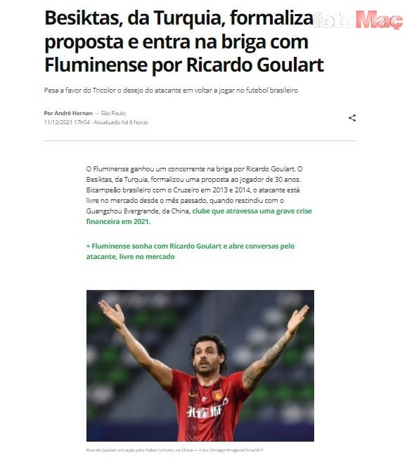 BEŞİKTAŞ TRANSFER HABERLERİ - Beşiktaş'tan Ricardo Goulart hamlesi! Rakibi Fluminense