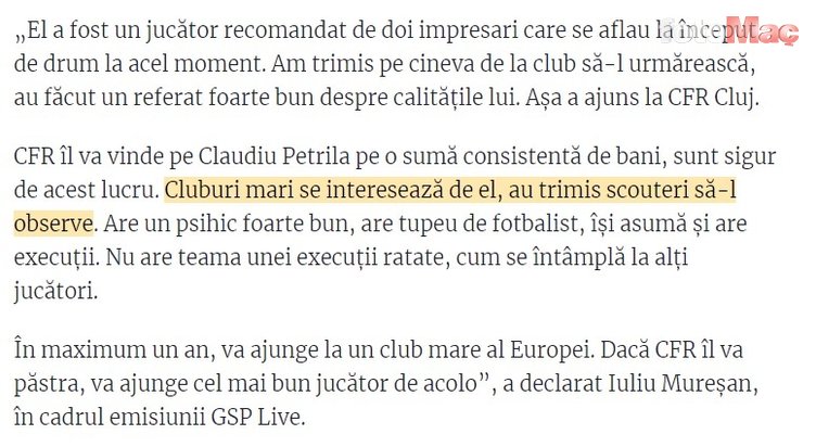 Galatasaray'ın transfer hedefi Claudiu Petrila için o isim konuştu! "İzliyorlar ve..."