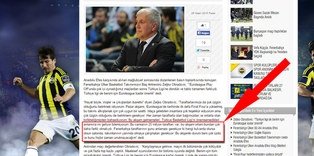 F.Bahçe resmi sitesinden Obradovic'e sansür