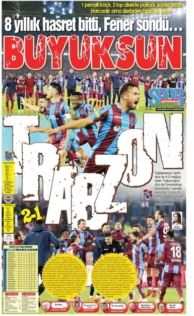 Trabzon yerel basınında derbi çoşkusu