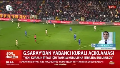 >Galatasaray'dan yabancı kuralı açıklaması