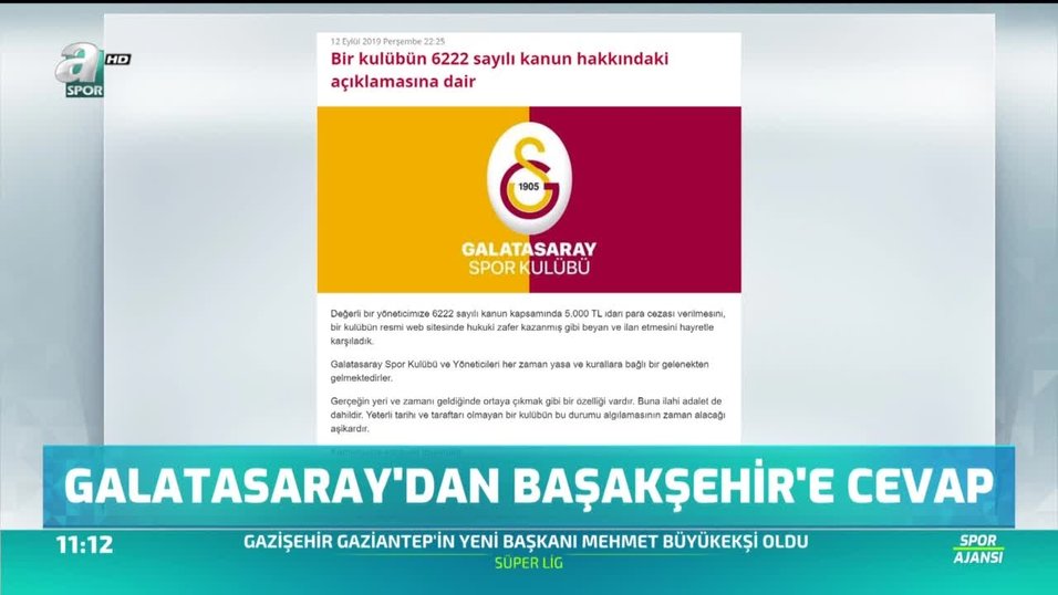 Galatasaray Dan Basaksehir E Cevap Videosunu Izle Fotomac Tv