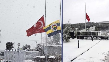 Fenerbahçe ve Beşiktaş'ta stat ve tesislerin bayrakları yarıya indirildi