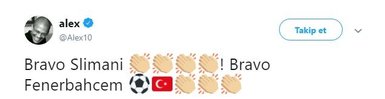 Alex’ten Fenerbahçe’ye ve Slimani’ye tebrik