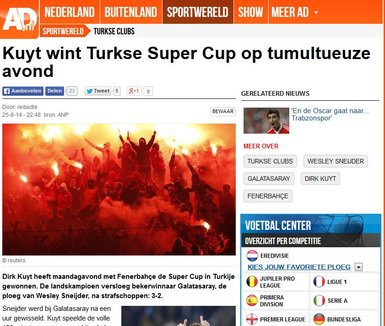 Dış basında Süper Kupa manşetleri