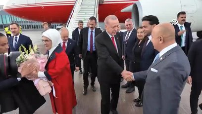 >Başkan Erdoğan Hollanda - Türkiye maçı için Berlin'de
