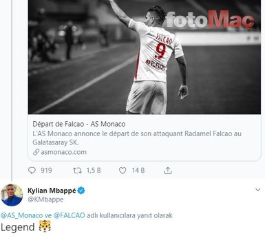 Kylian Mbappe’den Falcao yorumu!