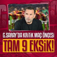 G.Saray'da tam 9 eksik!