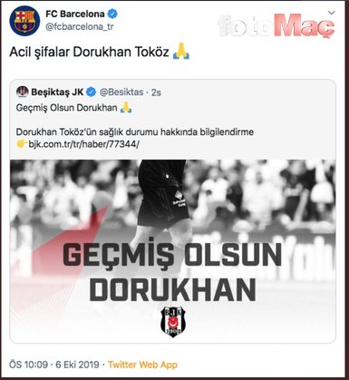 Futbol camiasından Dorukhan’a destek mesajları