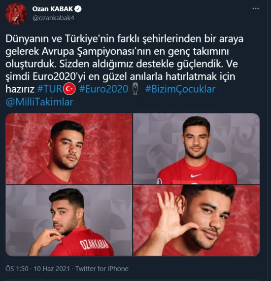 Türkiye-İtalya maçı öncesi Ozan Kabak'tan EURO 2020 paylaşımı! "Ve şimdi hazırız" - 1