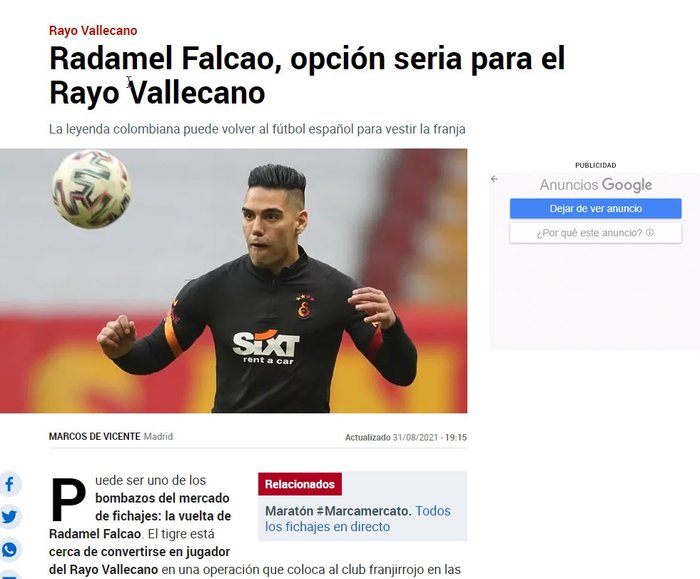 Galatasaray Da Radamel Falcao Nun Ayriligi Cok Yakin Rayo Vallecano Ile Anlasma Fotomac