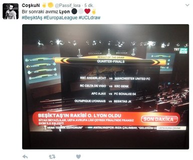 Beşiktaş, Lyon’la eşleşti, twitter yıkıldı