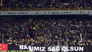 Fenerbahçe ısınmaya 'Başımız Sağ Olsun' yazılı pankartla çıktı
