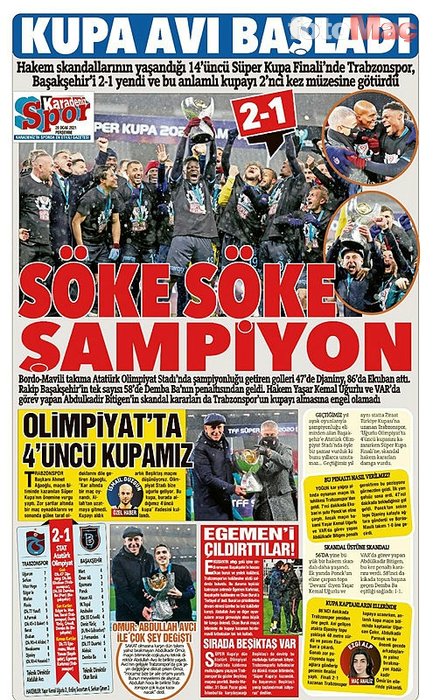 Trabzonspor'un zaferi yerel basını coşturdu! "Kupaların efendisi"