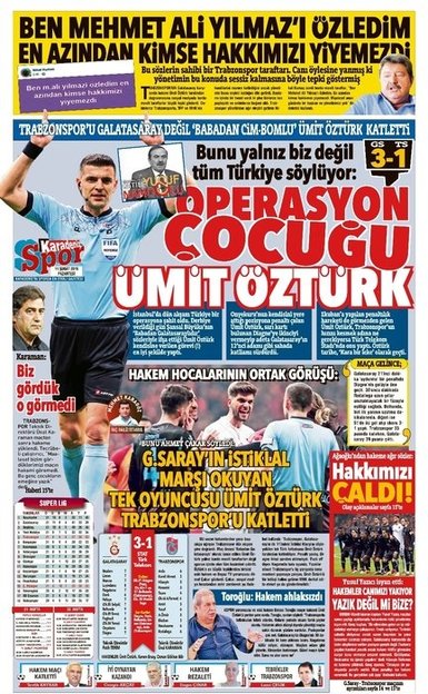 Trabzon’da yerel basın öfke kustu! Ümit Öztürk, Galatasaray...