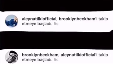 Beckham’ın oğlu Brooklyn Aleyna Tilki’yi takibe aldı