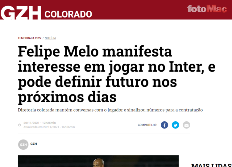 TRANSFER HABERİ - Fatih Terim onu istiyordu! Felipe Melo'nun yeni takımı... (GS haberi)