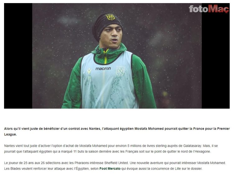 GALATASARAY HABERLERİ - Mostafa Mohamed sürprizi! Nantes bonservisini almıştı ancak...
