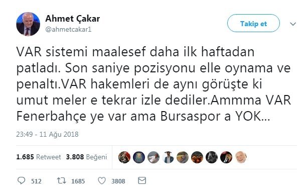Ahmet Cakar Isyan Etti Fenerbahce Ye Var Ama Bursaspor A Yok Son Dakika Fenerbahce Haberleri Fotomac