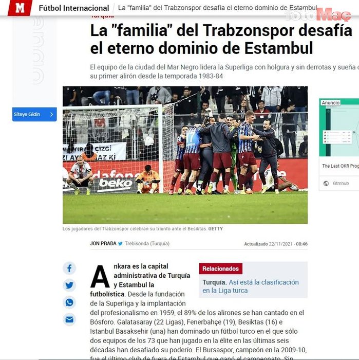 TRABZONSPOR HABERLERİ - Trabzonspor'un başarısı İspanyol basınında! 'İstanbul'a meydan okuyor'