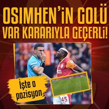<p>Trendyol Süper Lig'in 10. haftasında Galatasaray, RAMS Park'ta Göztepe'yi ağırladı. Mücadelede sarı-kırmızılıların Nijeryalı yıldızı Victor Osimhen, 19. dakikada fileleri havalandırdı ancak yardımcı hakem ofsayt bayrağını kaldırdı.</p>
<p>Pozisyonun ardından Video Yardımcı Hakem (VAR) devreye girdi. Yapılan uzun inceleme sonrası orta hakem, monitörden pozisyonu yeniden değerlendirdi. İncelemenin ardından Osimhen'in golünde ofsayt olmadığı tespit edildi ve gol geçerli sayıldı.</p>
<p>Bu karar sonrası Galatasaray skoru 1-1'e getirerek mücadelede yeniden dengeyi sağladı.</p>
<p><strong>İŞTE O POZİSYON</strong></p>
<p><img alt="" data-pimg="https://iaftm.tmgrup.com.tr/34bf95/0/0/0/0/1280/634?u=https://iftm.tmgrup.com.tr/2025/10/26/osimhenin-golu-var-karariyla-gecerli-sayildi-1761489244326.jpg&mw=1366" src="https://iaftm.tmgrup.com.tr/8b424e/0/0/0/0/1280/634?u=https://iftm.tmgrup.com.tr/2025/10/26/osimhenin-golu-var-karariyla-gecerli-sayildi-1761489244326.jpg&mw=800" style="height:396px; width:800px"><img alt="" data-pimg="https://iaftm.tmgrup.com.tr/dcaecf/0/0/0/0/1152/625?u=https://iftm.tmgrup.com.tr/2025/10/26/osimhenin-golu-var-karariyla-gecerli-sayildi-1761489255438.jpg&mw=1366" src="https://iaftm.tmgrup.com.tr/f00aca/0/0/0/0/1152/625?u=https://iftm.tmgrup.com.tr/2025/10/26/osimhenin-golu-var-karariyla-gecerli-sayildi-1761489255438.jpg&mw=800" style="height:434px; width:800px">GÖRÜNTÜLER BEINSPORTS'TAN ALINMIŞTIR</p>