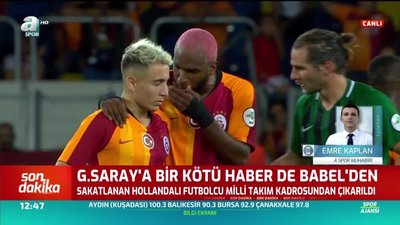 >Galatasaray'a bir kötü haber de Babel'den