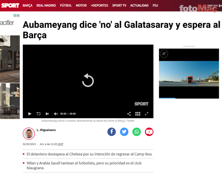 İspanyol basını yazdı! Aubameyang'dan Galatasaray'a yanıt!
