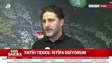 Fatih Tekke'den istifa açıklaması!