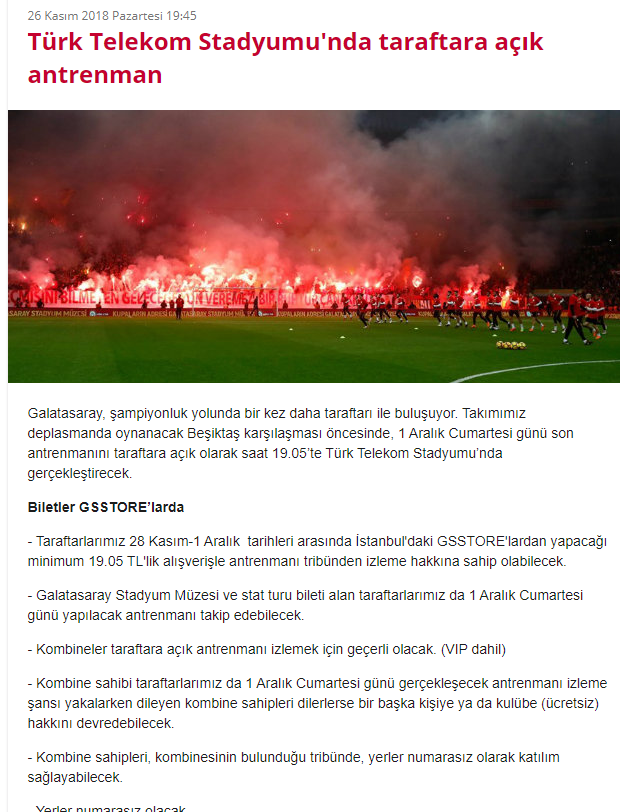 Galatasaray Dan Taraftara Acik Idman Son Dakika Galatasaray Haberleri Fotomac