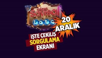 💥Sayısal Loto çekildi! 20 Aralık Sayısal Loto sonuçları