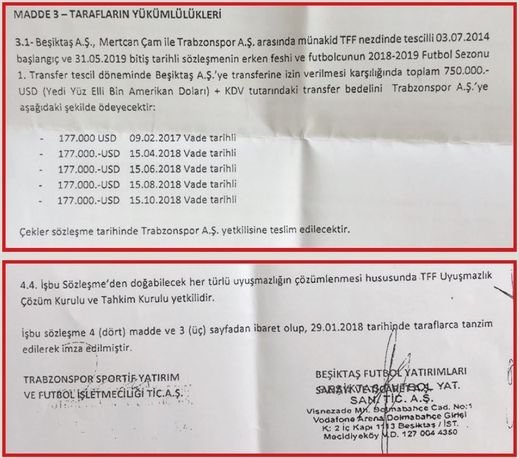 Beşiktaş, Mertcan Çam'ı 885 bin dolara transfer etmiş