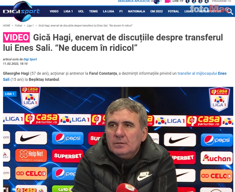 SPOR HABERİ - Beşiktaş'a transfer olacak mı? Hagi'den flaş Enes Sali açıklaması
