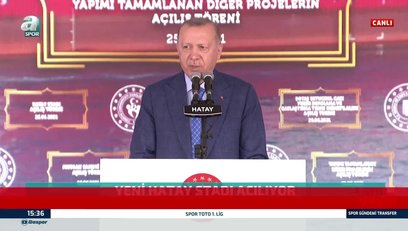 >Başkan Erdoğan Hatay'ın yeni stadı açılışında konuştu