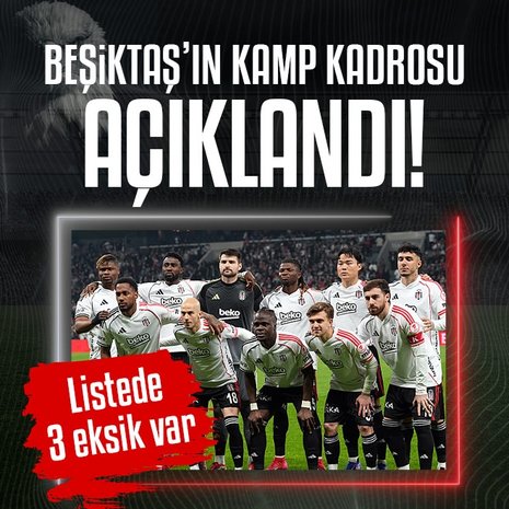 Beşiktaş’ın kamp kadrosu açıklandı!