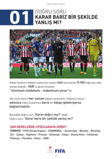 Türkiye Futbol Federasyonu ayrıntılı bir ’VAR’ broşürü yayınladı