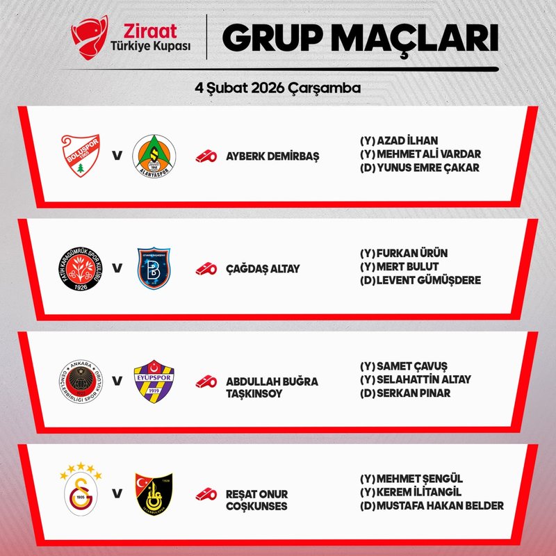 Ziraat Türkiye Kupası'nda, 3. hafta hakemleri açıklandı! ziraat turkiye kupasinda oynanacak maclarin hakemleri aciklandi 1770035868303