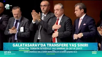>Galatasaray'da transfere yaş sınırı