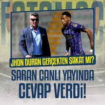 <p>Fenerbahçe Başkanı Sadettin Saran canlı yayında gündeme dair açıklamalarda bulundu. Saran'ın açıklamaları esnasında Jhon Duran'ın sağlık durumu ile ilgili sözleri dikkat çekti.</p>
<p><strong><span style="background-color:#FFFF00">İŞTE SARAN'IN AÇIKLAMALARI:</span></strong></p>
<p>Jhon Duran'ın gerçekten bir sakatlığı var. İspanya'daki doktoruyla konuştum, MR'ı gördüm. İnşallah birkaç hafta içinde aramızda olacak.</p>
<div class="ContentRelation ftm" data-close-button="true" relation-id="720de357-270e-4ca0-a56b-feece7bc46cb" slave-id="9ce3906c-e199-406b-a14b-ebea3a8adbf9" template="76" title="sadettin-saran-fenerbahcenin-hainleri-bize-cok-zarar-verdi" type="HABER">
<div class="news-similar blue">
<div class="pic-area"><a href="/fenerbahce/2025/10/15/sadettin-saran-fenerbahcenin-hainleri-bize-cok-zarar-verdi"><img src="https://iaftm.tmgrup.com.tr/5e7174/176/105/0/0/800/477?u=https://iftm.tmgrup.com.tr/2025/10/15/sadettin-saran-fenerbahcenin-hainleri-bize-cok-zarar-verdi-1760516567866.jpeg" style="height:105px; width:176px"> </a></div>
<a class="news-title" href="/fenerbahce/2025/10/15/sadettin-saran-fenerbahcenin-hainleri-bize-cok-zarar-verdi"><span class="title-wrapper"> <span> "F.Bahçe'nin hainleri bize çok zarar verdi" </span> <span class="read-more"> <span href="/fenerbahce/2025/10/15/sadettin-saran-fenerbahcenin-hainleri-bize-cok-zarar-verdi"> Devamını Oku <i class="flatWeb flaticon-next"></i> </span> </span> </span> <span class="next-news"> <span href="/fenerbahce/2025/10/15/sadettin-saran-fenerbahcenin-hainleri-bize-cok-zarar-verdi"> BUNU DA OKU <i class="flatWeb flaticon-comment"></i> </span> </span> </a></div>
</div>
<p> </p>
<p> </p>
<p> </p>