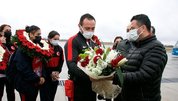 Özel sporcular Samsun’da çiçeklerle karşılandı!