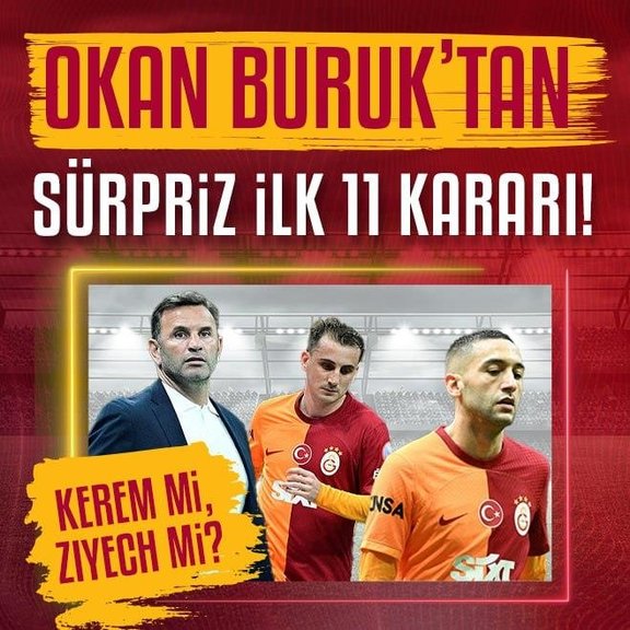 Okan Buruk’tan sürpriz karar! İşte Galatasaray’ın Adana Demirspor maçı 11’i