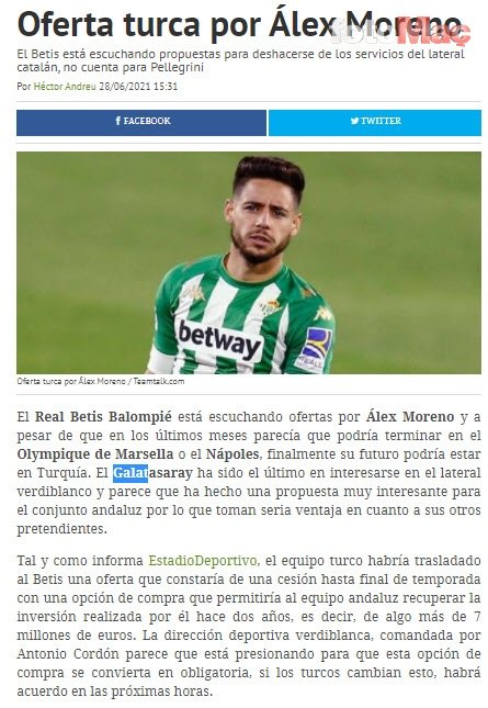 Galatasaray Alex Moreno transferi için anlaşmaya varmak üzere! İmzaya kaldı