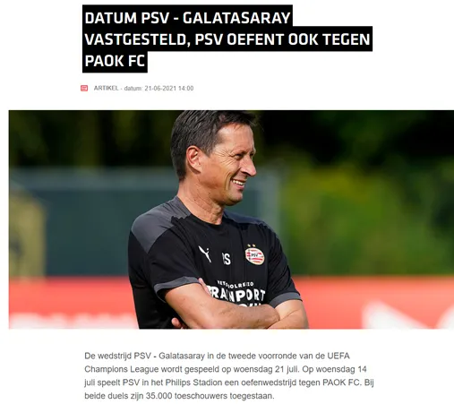 UEFA Şampiyonlar Ligi'nde PSV-Galatasaray maçı seyircili oynanacak! - 1