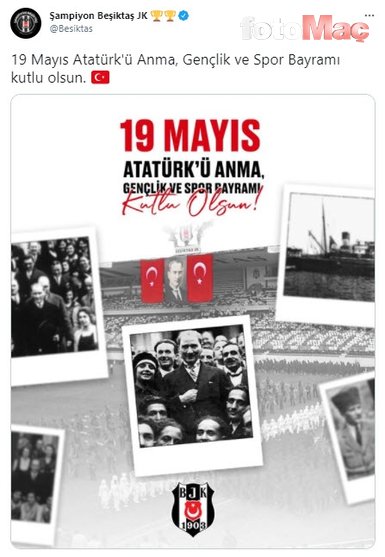 Süper Lig ekiplerinden 19 Mayıs Atatürk’ü Anma Gençlik ve Spor Bayramı paylaşımları