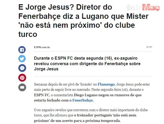 Fenerbahçe efsanesi Diego Lugano açıkladı! Jorge Jesus ile anlaşma sağlandı mı?