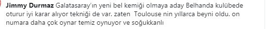 Jimmy Durmaz gösterdiÄi performansla taraftarın beÄenisini topladı